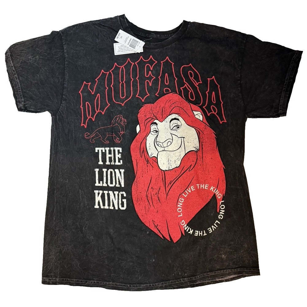 Disney Lion King T-Shirt Unisex Large Black New Mufasa Mineral Wash BoxLunch